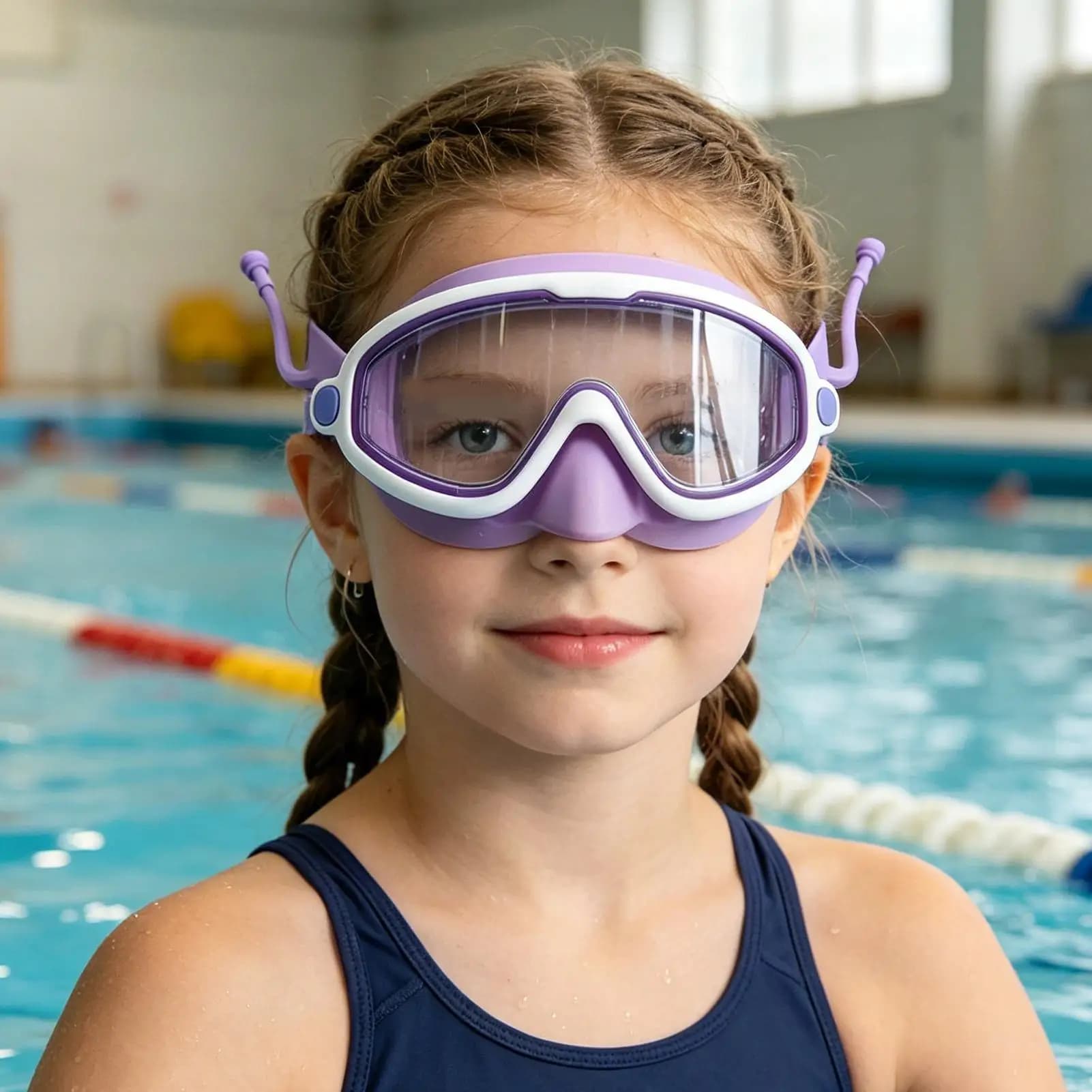 Kids Swim Goggles Children Pool Anti-Fog Glasses With Nose Cover Swim Goggles With Nose Cover For Beach Outdoor Camping Hiking