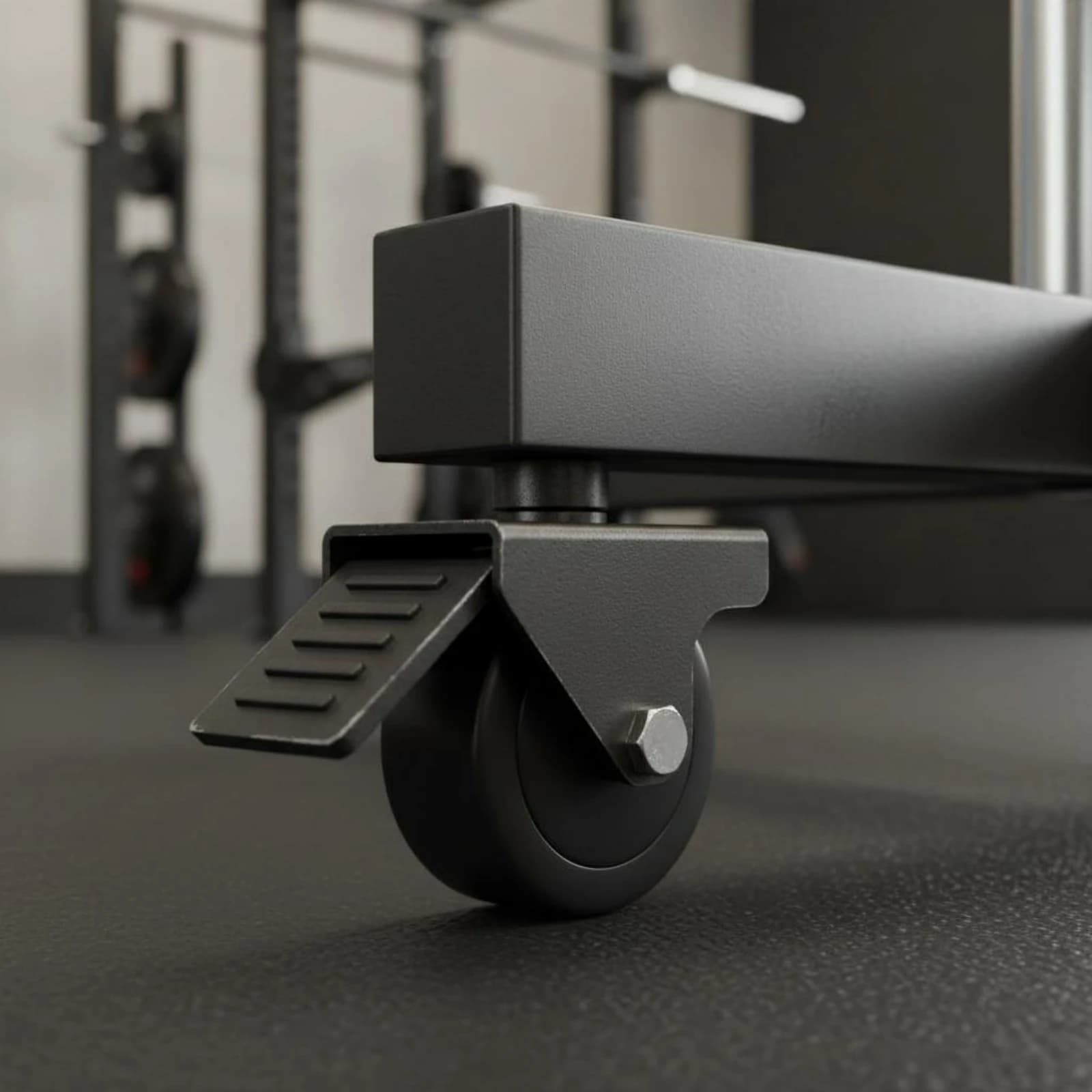 Barbell Plate Storage Carrier Locking Wheels Wheeled Plate Tree Weight Tree Rack Space-Saving Design Fitness Equipment Easy