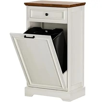 Factory Direct 2026 13 Gallon Kitchen Trash Cabinet with Tilt-Out Feature for Waste and Laundry, Pet-Resistant and Concealed