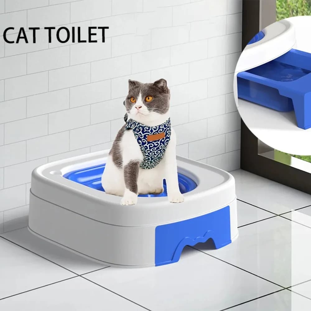 Kit per l'Addestramento alla Toilette per Gatti, Trainer Professionale Passo-Passo per Lettiere, Sistema di Toilette Indipendente Riutilizzabile e Facile da Pulire