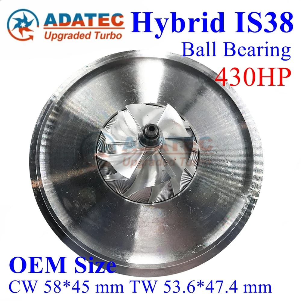 Turbocompressore IS38 EA888 Gen3 430HP Hybrid Turbo CHRA Upgrade con cuscinetti a sfera 06K145702H per VW Golf VII Audi 2.0 GTI TSI 585HP