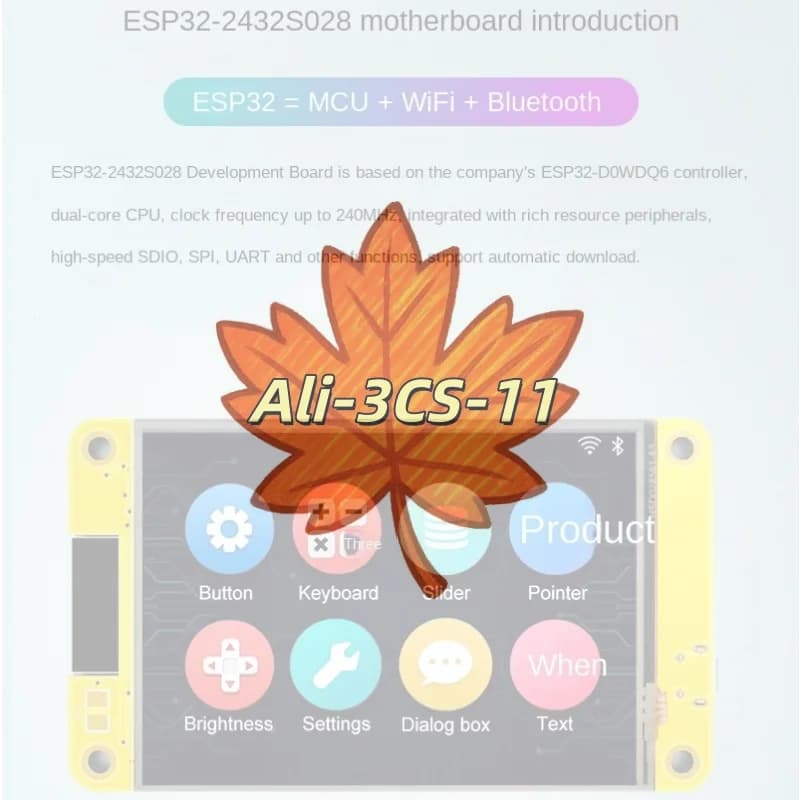 ESP32 development card with 2.4" LCD touch - WiFi/Bluetooth, TFT 240x320, LVGL GUI for Arduino projects