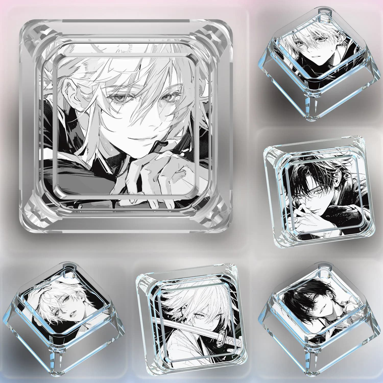 Diy Self Made Cartoon Two-Dimensional Boys Mechanical Keyboard Keys Cross-Axis Mechanical Keyboard Pc Personalized Keycaps Gift