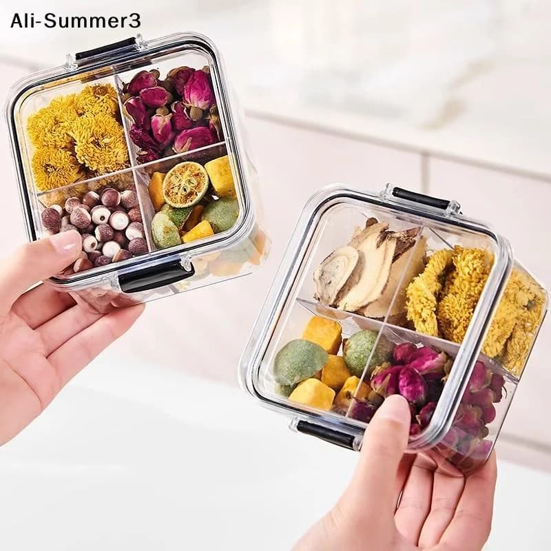 【R3】460ml Sets Stackable Kitchen Sealed Jar Plastic Food Storage Box Multigrain Tank Bottle Dried Fruit Tea Storage Containers