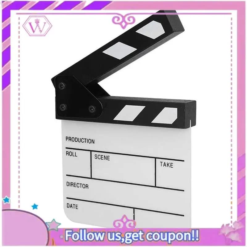 Clapboard per Regia Cinematografica, in Acrilico, Cancellabile a Secco, Formato Compatto, per Film e Serie TV