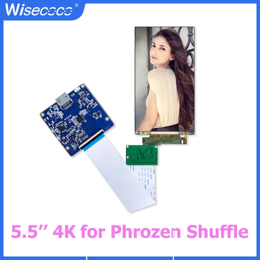 Wisecoco Display da 5,5 pollici per Phrozen Shuffle 4K Schermo stampante LCD 3D ad alta risoluzione 3840*2160 405nm Con scheda di controllo Mipi