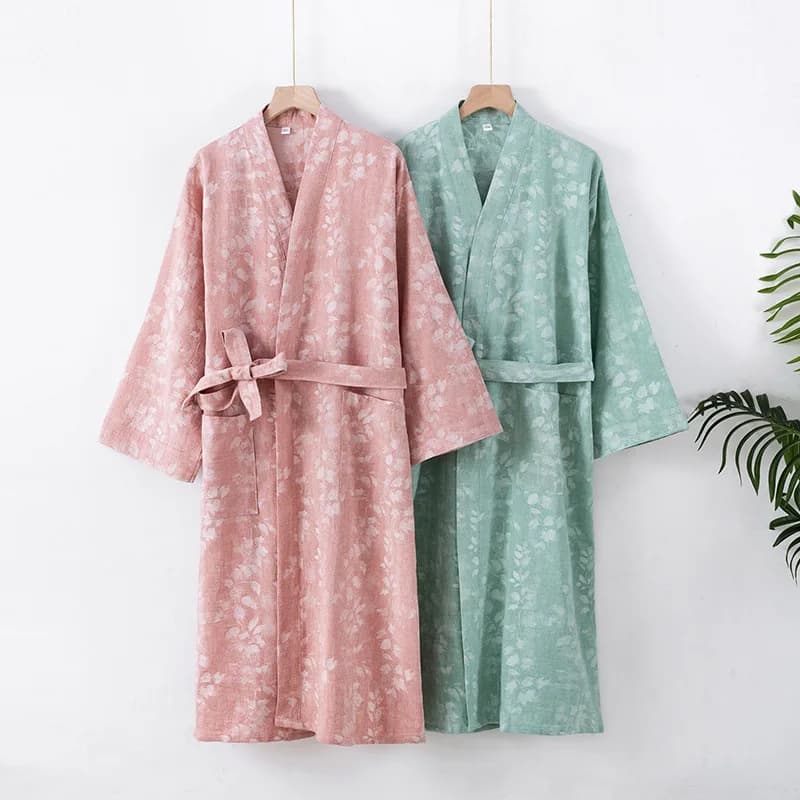 Accappatoi kimono primavera estate Accappatoi da donna in cotone di lino Camicie da notte casual femminili giapponesi Comode e traspiranti per la casa