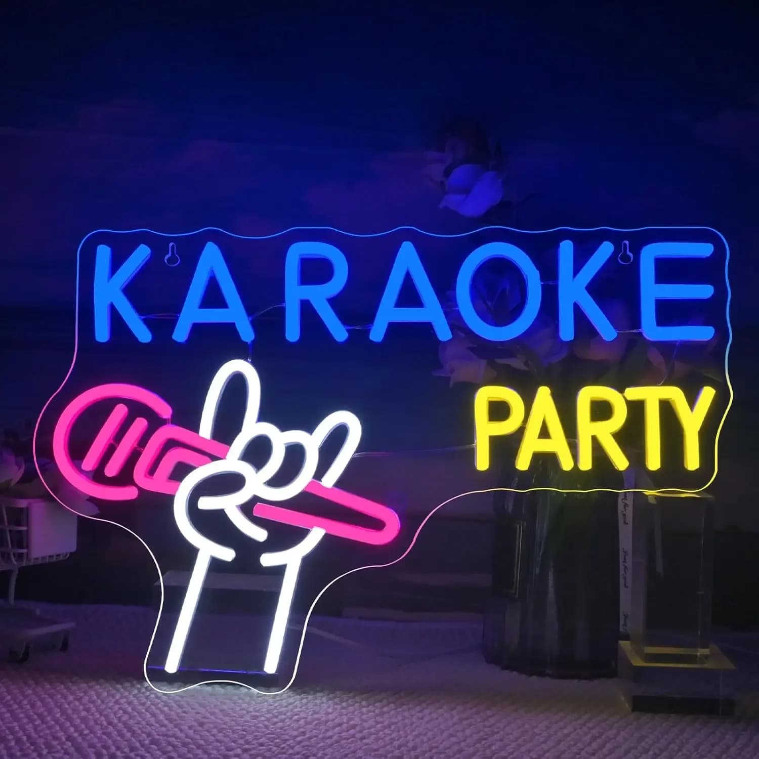 Insegna al neon per feste karaoke Luce al neon a LED dimmerabile USB per bar Studio di registrazione musicale Discoteca Bar Negozio aziendale Decorazioni per la casa Regalo