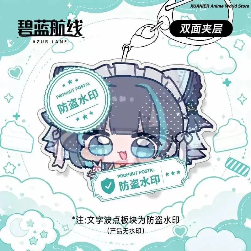 Anime ROC Chang Feng‌ Laffey Yukikaze Cheshire Azur Lane Acrylic Pendant Keychain Game Desktop Ornament Stand Figure Model