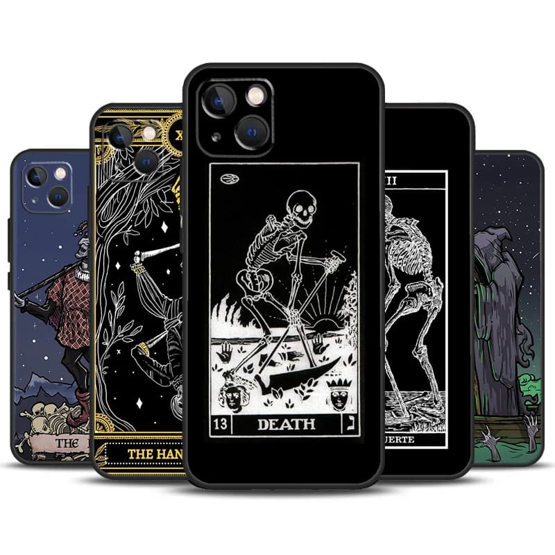 The Hermit Tarot Card Grim Reaper Case per iPhone 16 15 14 13 12 11 Pro Max Mini X XR XS Max 7 8 Plus 2 custodie per paraurti Cover