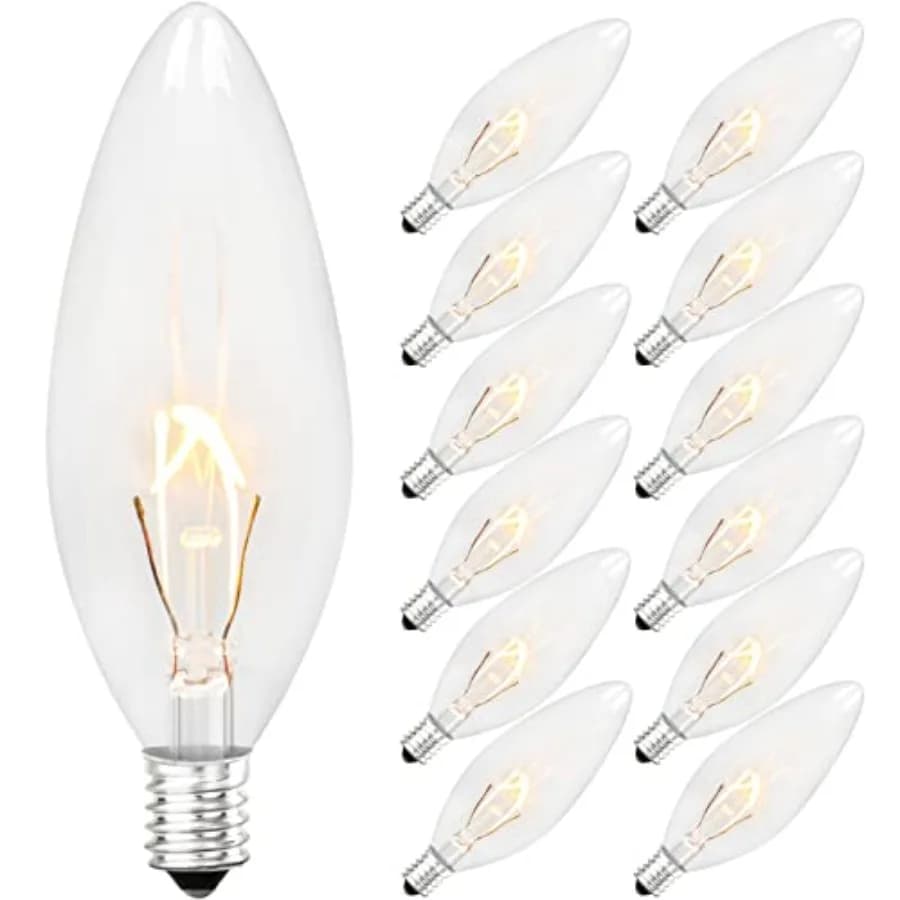 Lampadine a incandescenza vintage 40 Watt B10 380 Lumen, trasparenti dimmerabili E12 Edison, lampadine a candela decorative