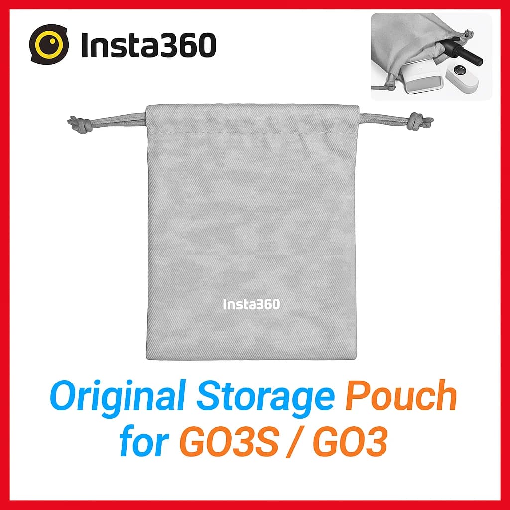 Custodia portaoggetti originale Insta360 GO 3 / GO 3S | Borsa morbida con coulisse per fotocamera, batteria e selfie stick | Custodia protettiva da viaggio