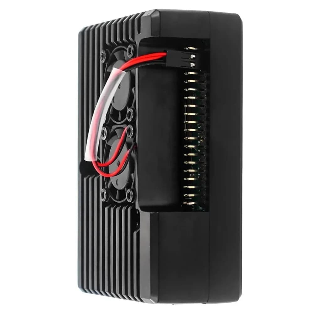 Contenitore in lega di alluminio per Raspberry Pi con doppie ventole silenziose per mantenere livelli termici sicuri durante l'uso intensivo