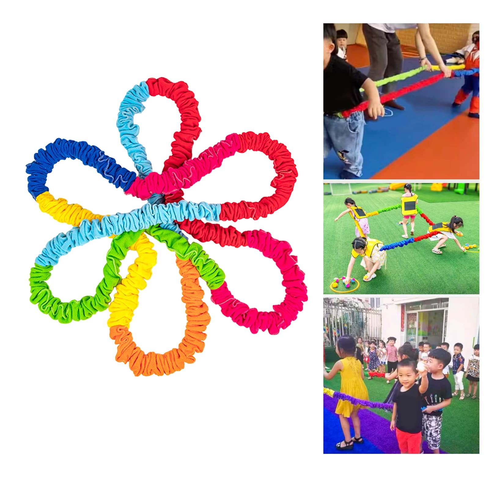 Cooperative Elastic Cord for Kids Dynamic Movement Prop Exercise Resistance Elastic fleece elastic band cooperative rubber band