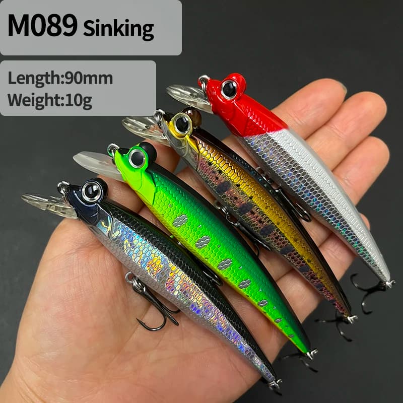 90mm 10g Slow Sinking Jerkbait Minnow Fishing Lures Pesca Wobbler Bass Trout Artificial Hard Bait Swimbait Fishing Equipment