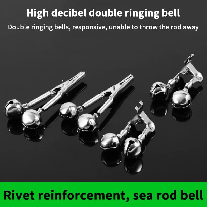 5/10 pezzi di avviso di pesca campana clip in acciaio inossidabile morso di pesce allarme sonoro canna da pesca morsetto anello alimentatore punta superiore clip attrezzatura da pesca