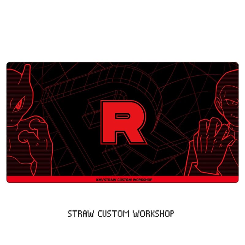 Cartoon PTCG Team Rainbow Rocket Giovanni Mewtwo Gioco Anime fai da te Tappetino per carte in gomma Tappetino per mouse Tappetino per tastiera 580 * 300 * 2mm