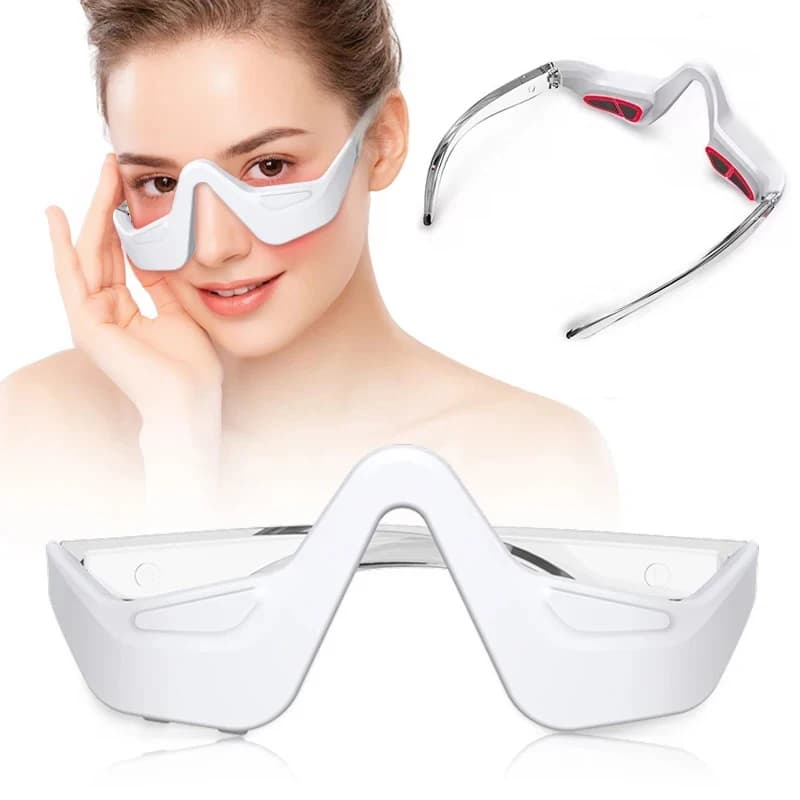 Under Eye Red Light Therapy Device, Red Light Therapy Glasses for Eyes, Light-Weight Eye Massager for Dark Circles & Puffiness