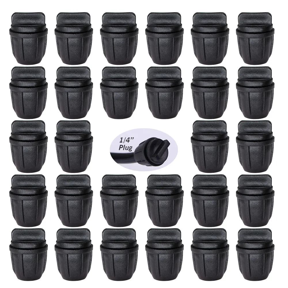 New lock 4/7mm pipe terminal cap 1/4'' pipe water stop Jiont for home garden irrigation system connector drip pipe fittings