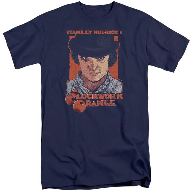 A Clockwork Orange Sinister Stare T Shirt Licensed Horror Movie Navy Blue