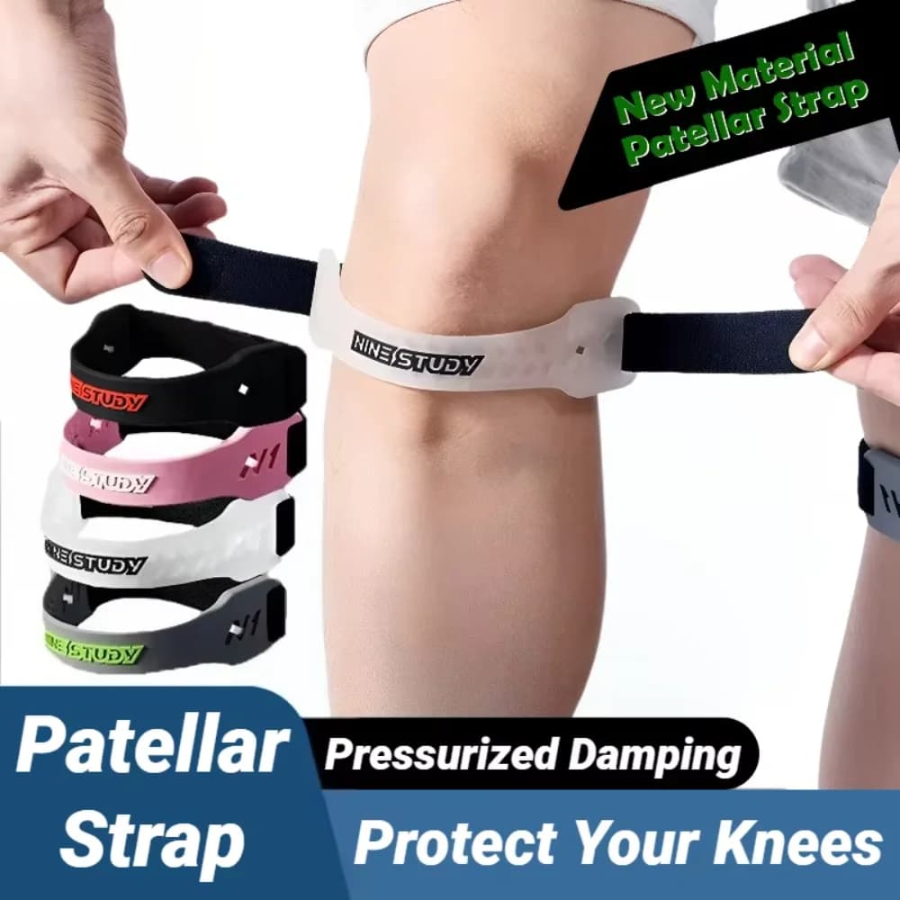 Ginocchiera a compressione con cinturino per rotula, traspirante, morbida, regolabile, per supporto rotulare, per tennis