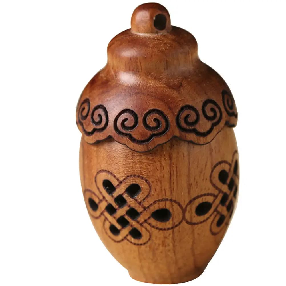 Diffusore di Fragranze in Legno Intagliato Stile Vintage, Bottiglia Pendente Fai-da-Te per Palline di Incenso, Decorazione per Casa, Auto e Portachiavi