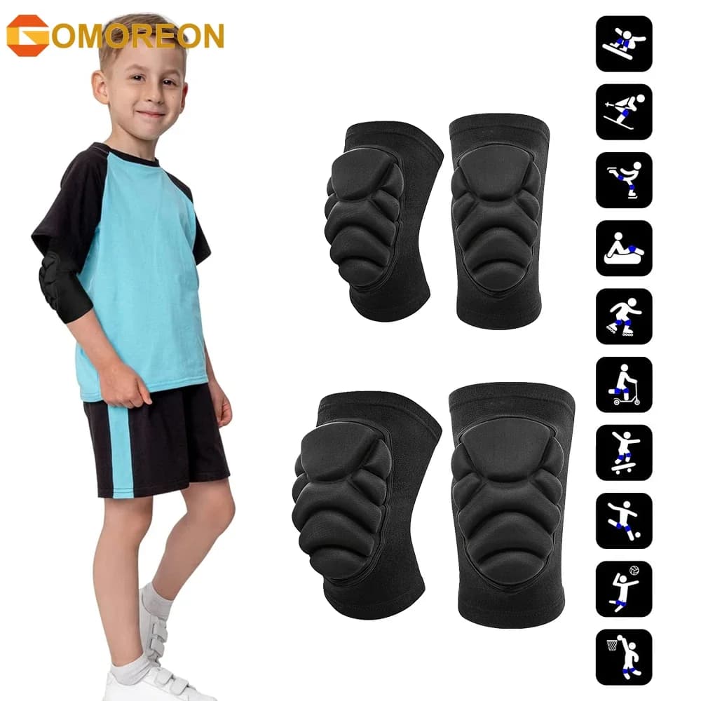 Ginocchiere e gomitiere per bambini Maniche a compressione a nido d'ape Protezioni Equipaggiamento protettivo sportivo per basket Calcio Ciclismo