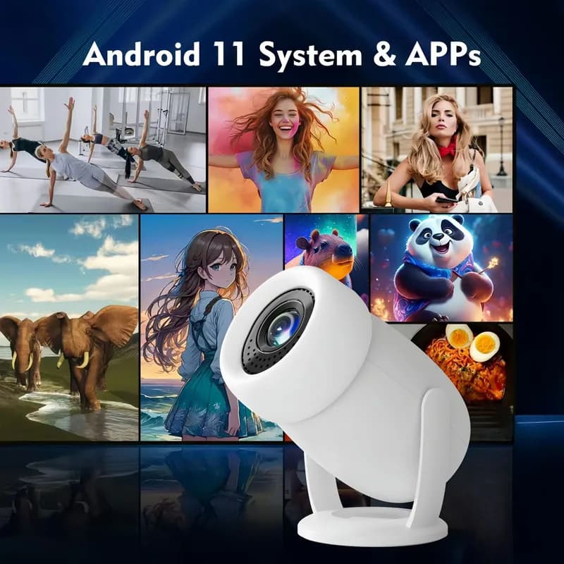 Y400 Android Smart Home Risoluzione 1080P Proiezione wireless mobile HD Proiettore WIFI Bluetooth a grande schermo Rotazione di 180 gradi