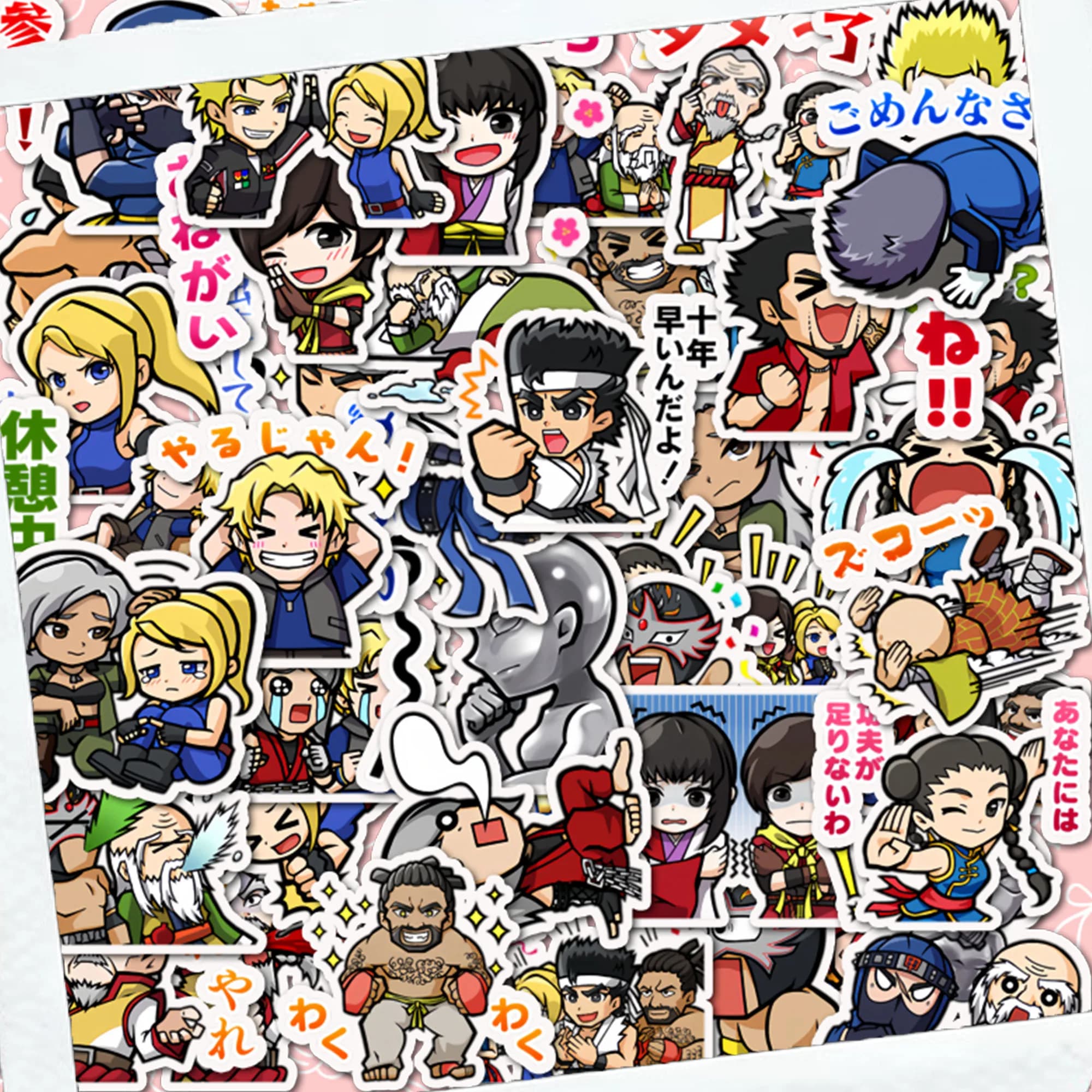 King of Fighters Game Stickers Cute Cartoon Emoji Pack Full Set of Character Stickers,Used for Computer,Scene Decoration