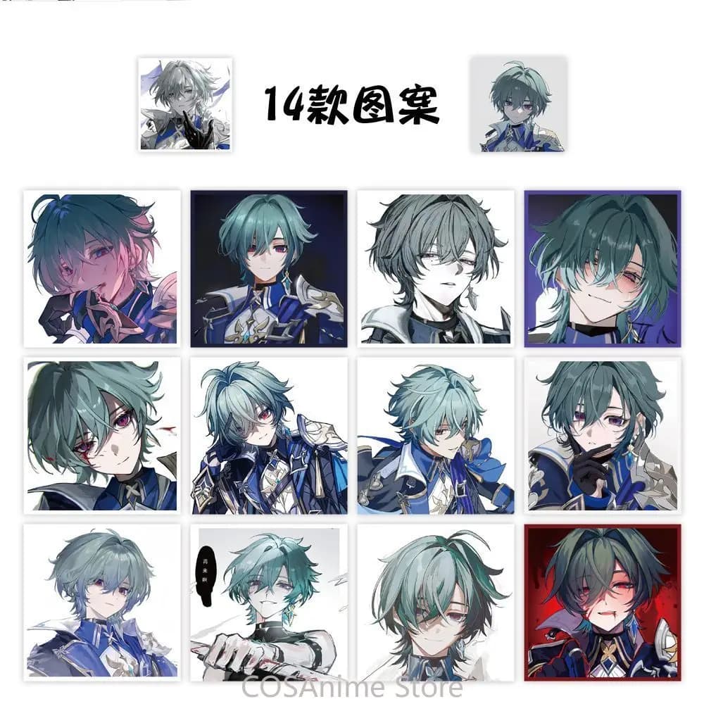 Adesivi Anime Lohen Genshin Impact Versione Q, Decorazioni Fai-da-Te per Laptop, Buste, Scrapbook, Auto, Moto, Regalo per Fan, 500 Pezzi/Rotolo