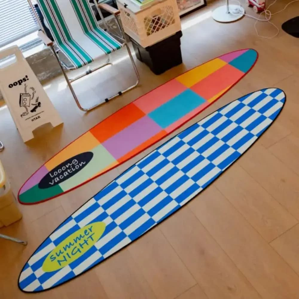 VIKAMA Creative Design Summer surfboard Decorations for home, Soft and absorbent, suitable for bedroom and living room mats