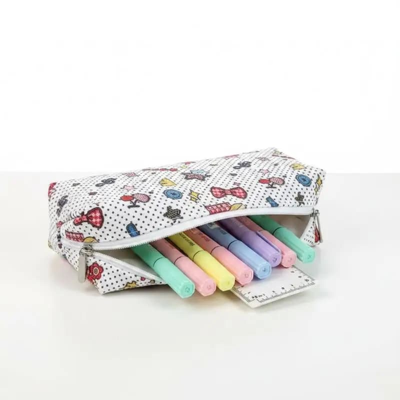 Graffiti Pencil Case Soft Touch Large Capacity Pen Bag Durable Stationery Pouch for College Students Office Supplies