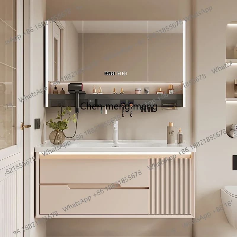Mobiletto Salvaspazio per Bagno con Specchio, Armadietto Sottolavabo, Organizzatore per Armadio, Cassetti, Archivio, Mobili da Salone