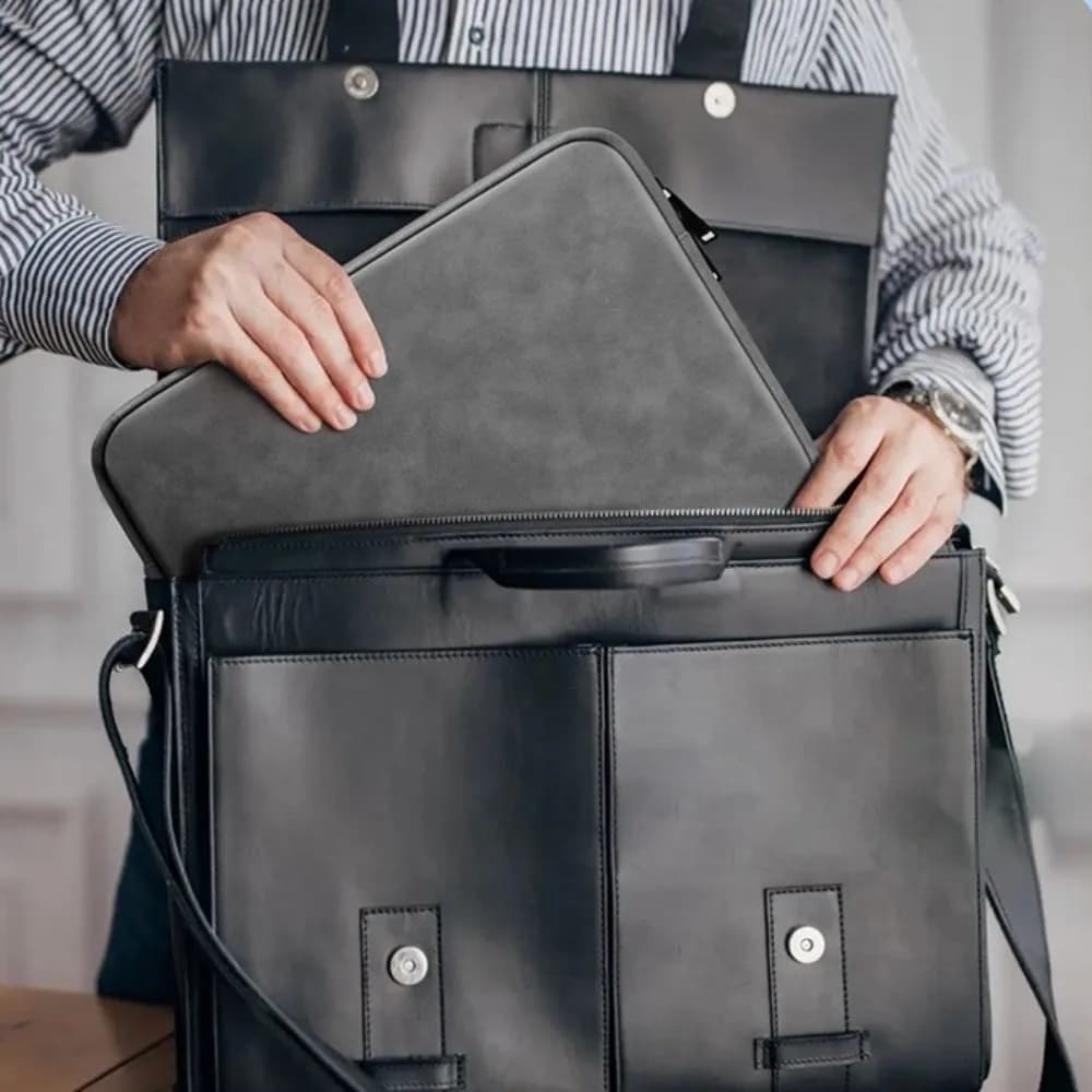 Borsa per laptop in tinta unita resistente, custodia per laptop in pelle PU con cerniera, custodia morbida resistente all'usura per notebook, per la scuola