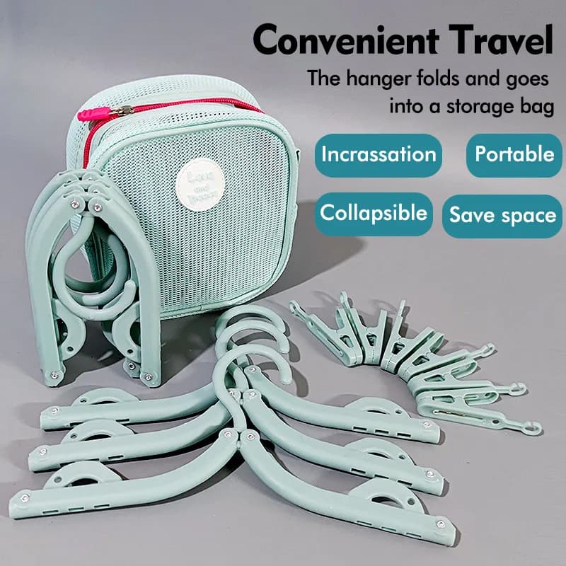 Travel folding clothes rack with storage bag, portable travel clothes rack for business trips, student dormitory for home use