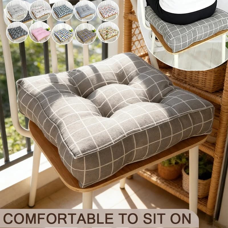 1pc Thickened Square Cushion,Tufted Thick Floor Cushion for Living Room Tatami, Meditation Mat,Chair/Stool Pad,Decorative Pillow