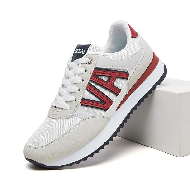 Scarpe sportive da uomo con design classico a lettere, scarpe da esterno nuove in rete traspirante, fondo piatto, versatili, comode, casual, da corsa
