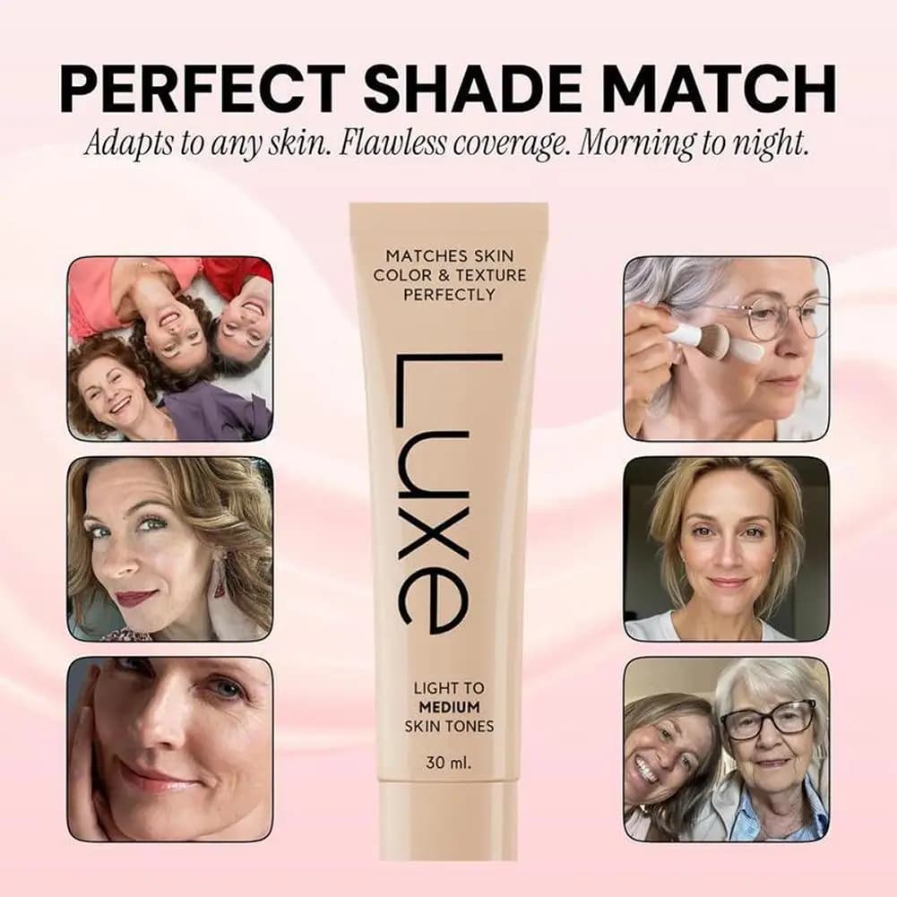 Luxe Color Changing Foundation Adaptive Skin Tone Flawless Long‑Wear Coverage Light‑to‑Medium Shade Natural Daily Base Makeup