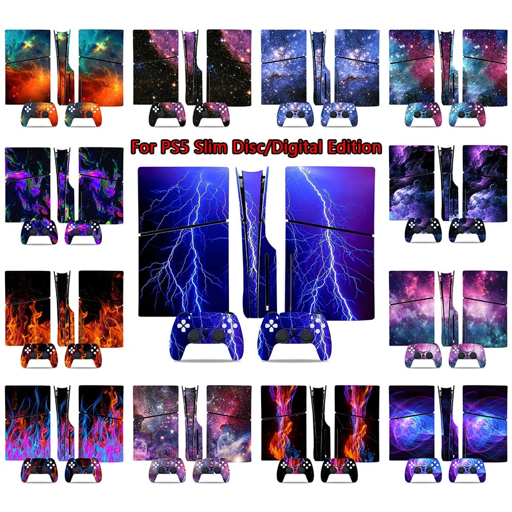 For Sony PS5 Slim Console Skin Sticker Disc/Digital Edition Decal Protective Film Anti-Scratch For PlayStation 5 Slim Sticker