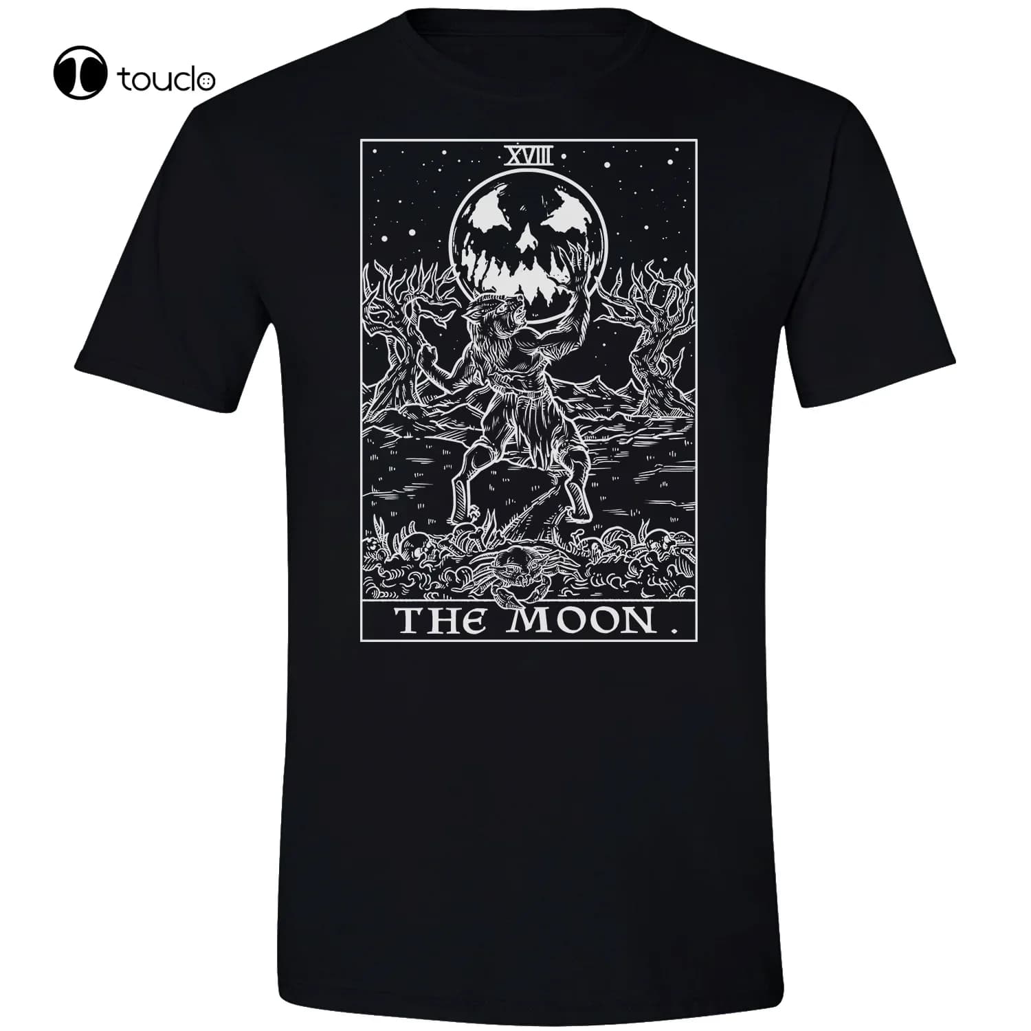 La luna Tarocchi Camicia Halloween Lupo mannaro Goth Abbigliamento Uomo Regalo strega gotica