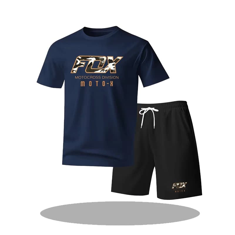 T-shirt sportiva da uomo traspirante con stampa fantasia 2025, casual, alla moda, a maniche corte, top streetwear estivo, set due pezzi.
