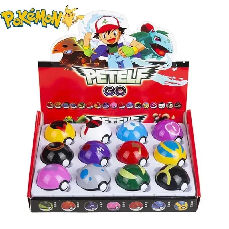 12 Pieces Figurine Pokémon Toys Pokeball Pikachu Charmander Statuettes Anime Kawaii Collection Gifts for Kids Ornaments