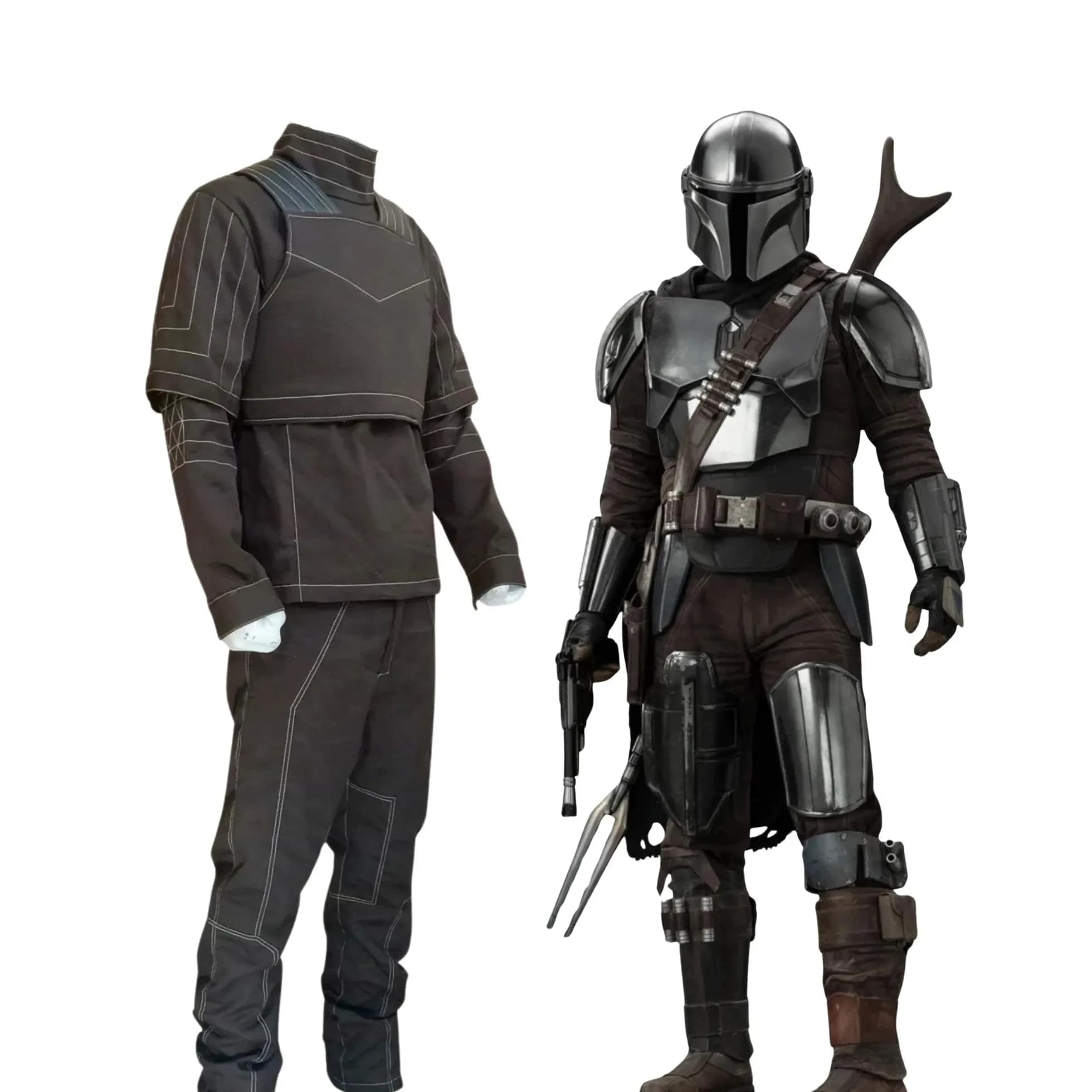 Set Costume Cosplay Din Djarin: Gilet, Pantaloni, Mantello (Senza Armatura) - Il Mandaloriano Cacciatore di Premi ‌ Costume di Halloween