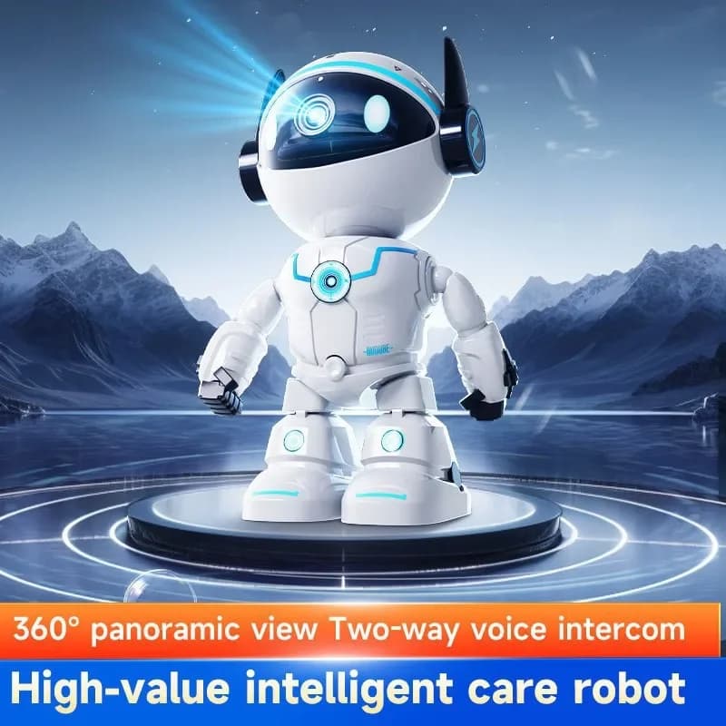 Telecamera IP Robotica 5MP WiFi PTZ per Interni, Telecamera di Sicurezza Domestica con Audio Bidirezionale, Lente Invisibile, Tracciamento, Monitor per Bambini