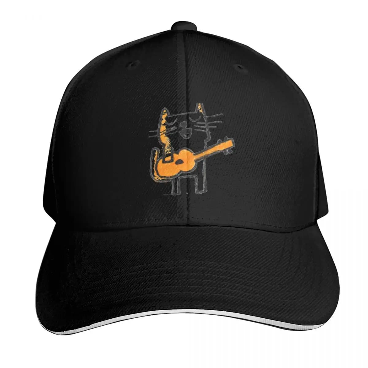 Ukulele Cat Baseball Cap Summer Beach Travel Streetwear Hip Hop Trendy Vintage Retro Embroidered