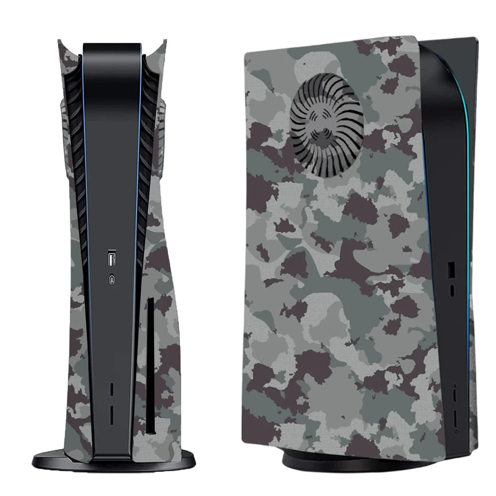 Versione disco Accessori guscio di ricambio mimetico per console Playstation5 con prese d'aria ventola Piastra frontale Custodia in ABS premium per PS5