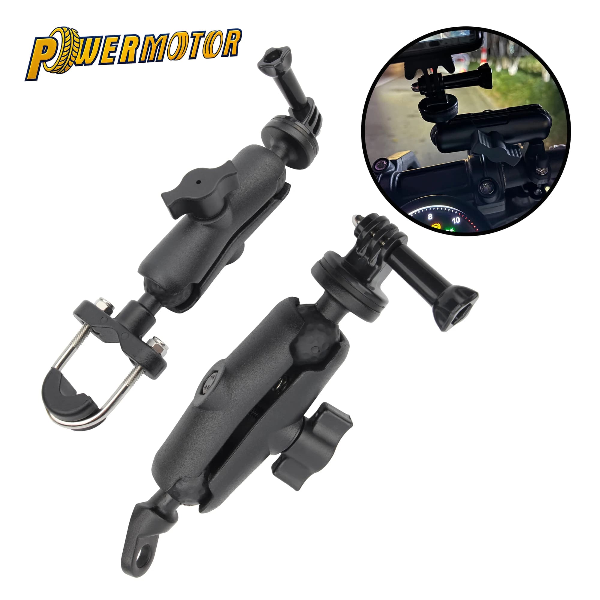 Supporto per Telecamera da Manubrio Moto per GoPro Hero 13 12 11 10 9 8 Insta360 DJI Osmo Action - Accessorio Porta Telecamera
