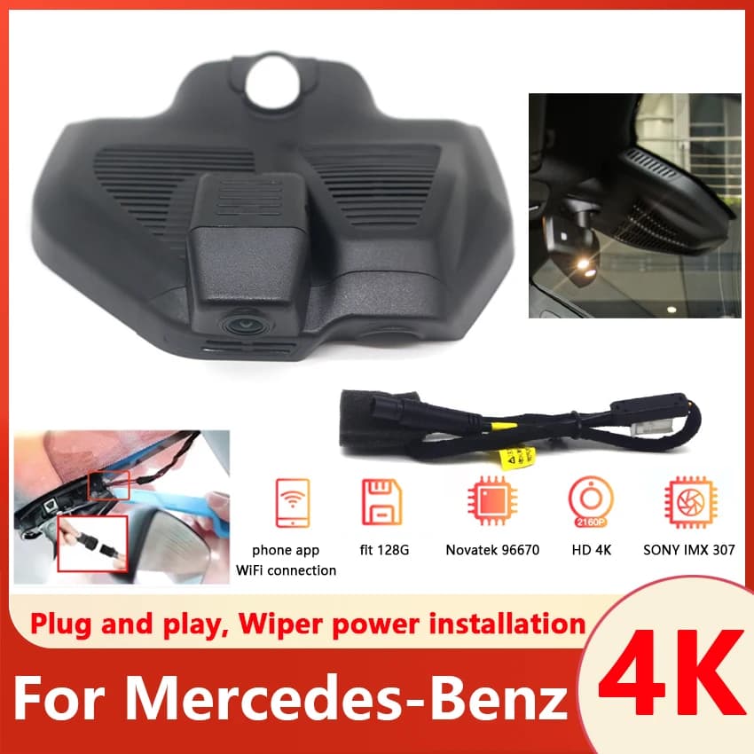 Auto DVR Camera UHD Dash Cam Front And Back Dashcam Video Recorder For Mercedes-Benz EQC400 4MATIC GLC300L 2020 2021 2022