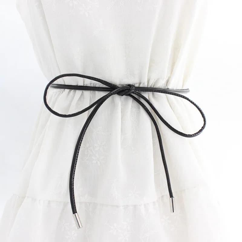 Catena in vita che abbraccia la vita Versione coreana della cintura sottile Cinghie decorative semplici con un vestito per giocare con la corda in vita con fiocco femminile
