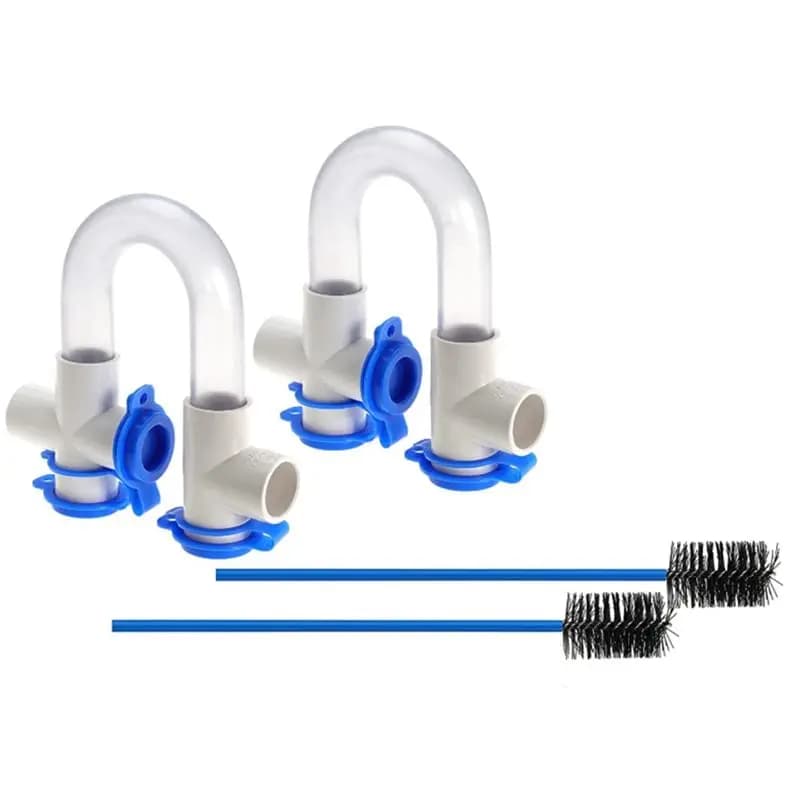 BAAU Trappola per condensa standard da 3/4 pollici con spazzola per pulizia da 16 pollici Trappola a U trasparente in PVC per sistemi HVAC, condizionatore d'aria